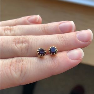 Ruby gem stud earrings